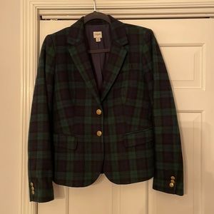 J.Crew Black tartan plaid womens blazer